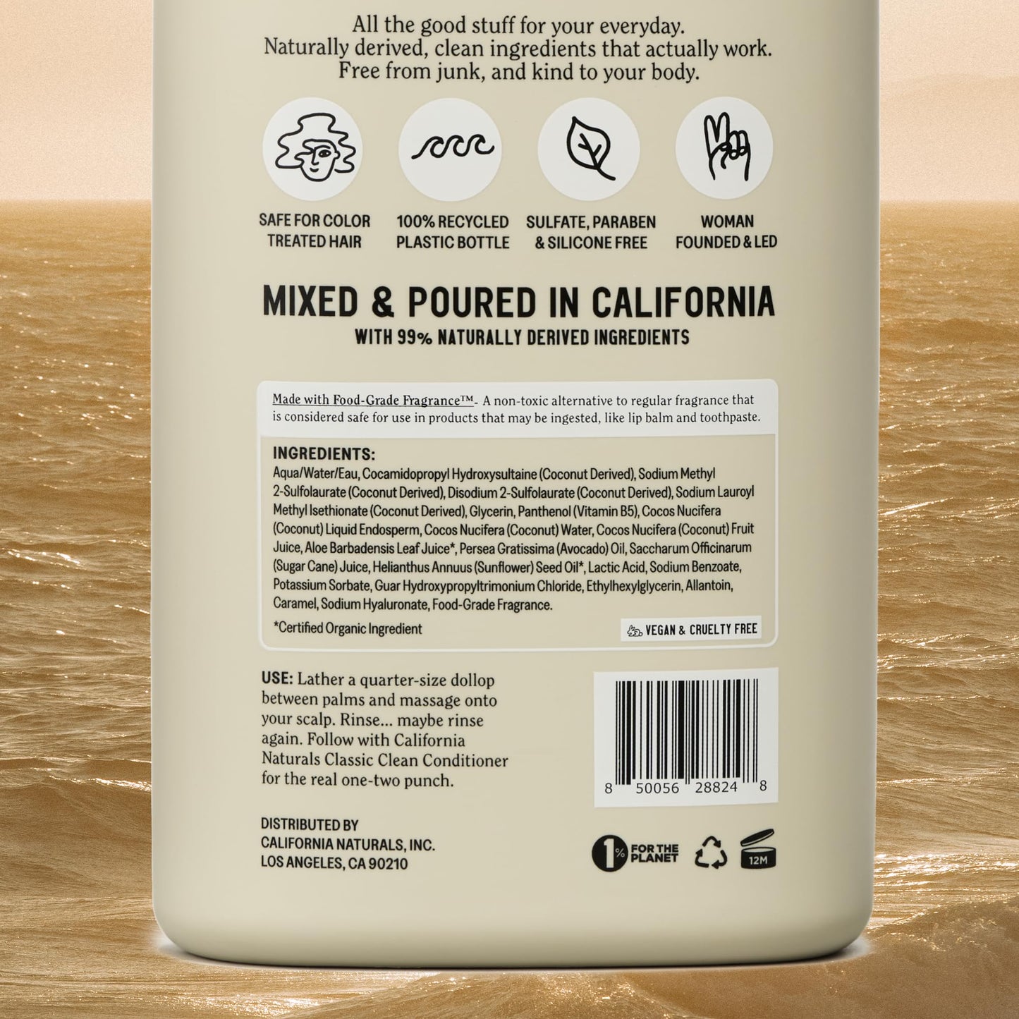 California Naturals Coconut Shampoo — Sulfate Free Gentle Cleanse for All Hair Types