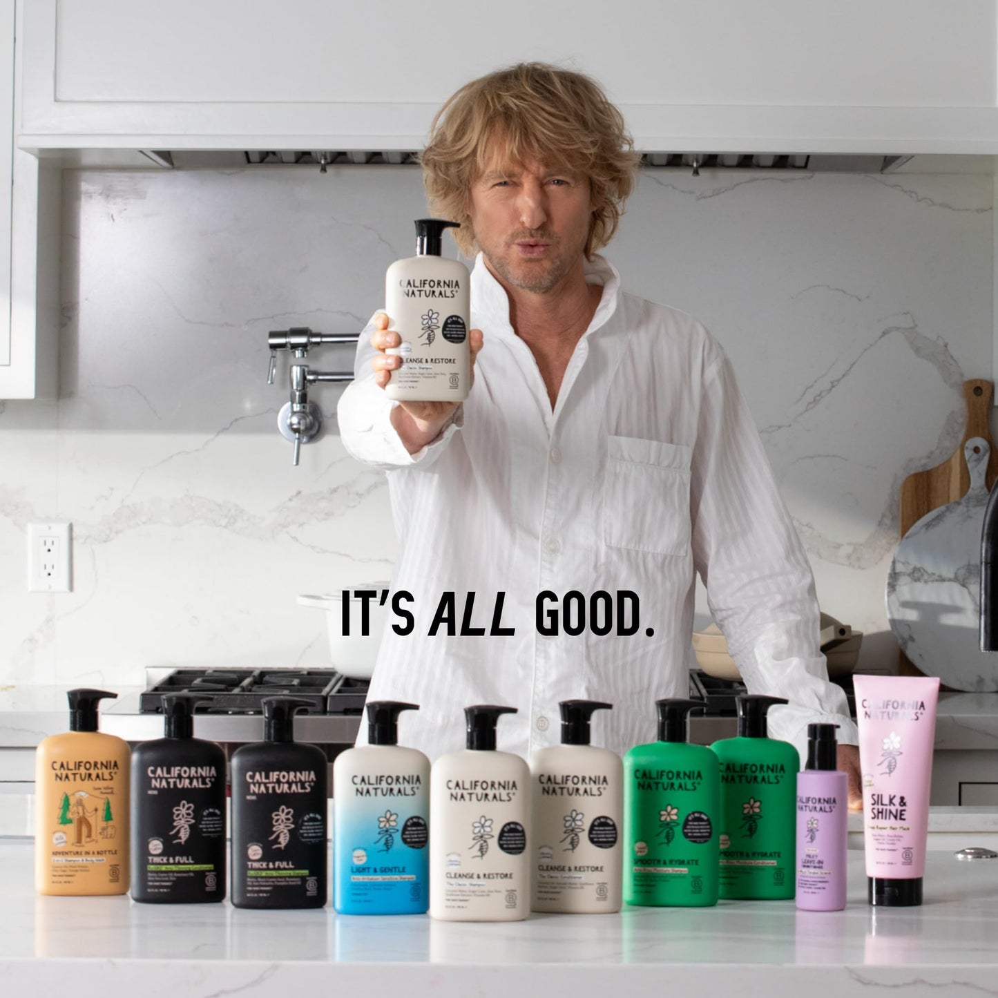 California Naturals Owen Wilson 2-in-1 Hair Shampoo & Body Wash – Wild Woods Fragrance, All Hair Types