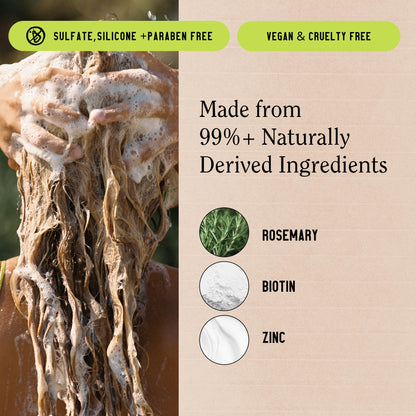 California Naturals Re:GRO Shampoo for Hair Growth Support – Biotin, Rosemary & Caffeine | Vegan, Cruelty-Free | 20 fl oz
