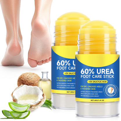 Urea 60% & Salicylic Acid 2% Callus Softener Stick – Exfoliating Balm for Dry Feet & Hands | 2-Pack 80g