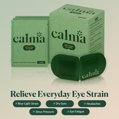 Calma 16 Pack Heated Eye Mask - Hot Compress for Eye Fatigue, Dry Eyes & Blue Light Strain (Unscented)