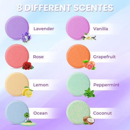 CalmNFiz Shower Steamers – 8 Scents | Aromatic Bath Bomb Set | Gift for Teens & Adults