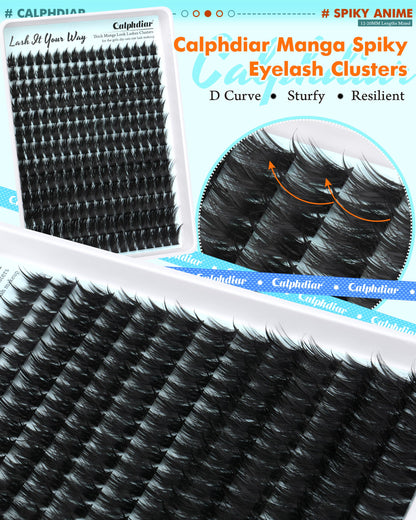 Calphdiar Lash Extension Kit 200D Manga Lash Clusters – DIY 12–20mm Spiky Wispy Lashes