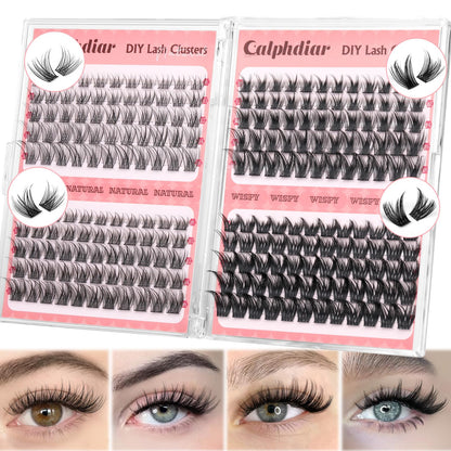 Calphdiar Wispy Lash Clusters – 230pcs, 4 Styles, 10-18mm