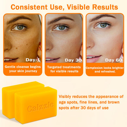 Calzzle Kojic Acid Soap 4PCS – Brightening with Turmeric, Vitamin C & Retinol