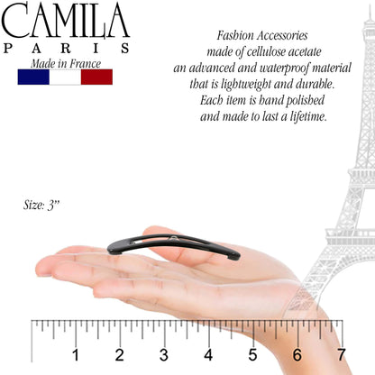 Camila Paris AD90/2 French Hair Barrettes – Strong Hold, No Slip, Made in France