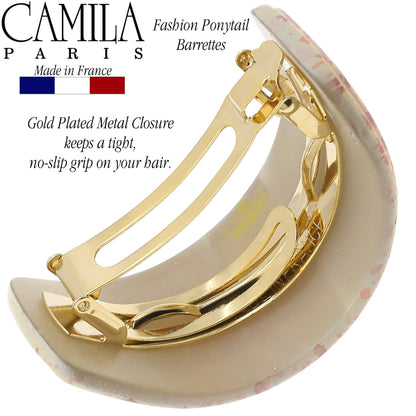Camila Paris CP3234 Beige French Hair Barrette – Strong Hold for Fine Long Hair