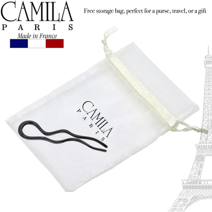 Camila Paris CP3285-2 French Twist Stick Hair Fork – 2 Large 5-Inch U-Shape Pins, Made in France