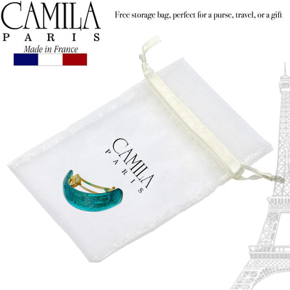 Camila Paris CP3300 Turquoise French Hair Barrette – Strong Hold Clip for Fine Long Hair | Made in France
