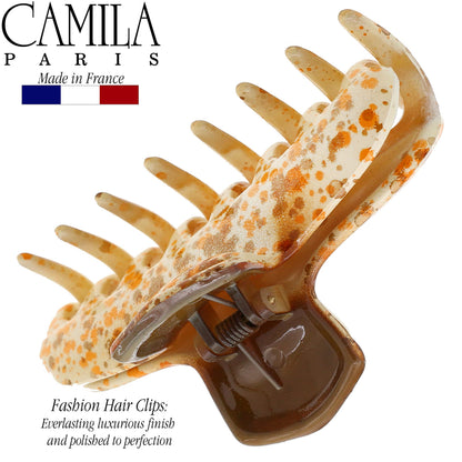Camila Paris CP3307 Hair Clip – Strong Hold Orange Butterfly Clip for Thick, Long Hair | Made in France