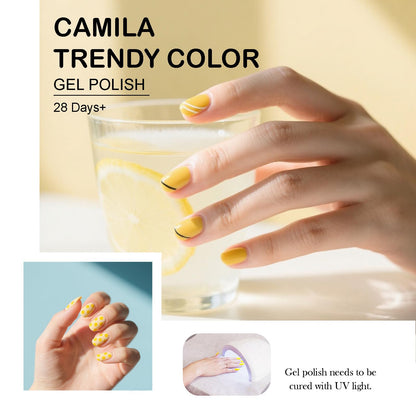 CAMILA 6-Piece Yellow Gel Nail Polish Set – HEMA-Free, UV/LED Soak-Off, High Pigment & Long-Lasting Shine
