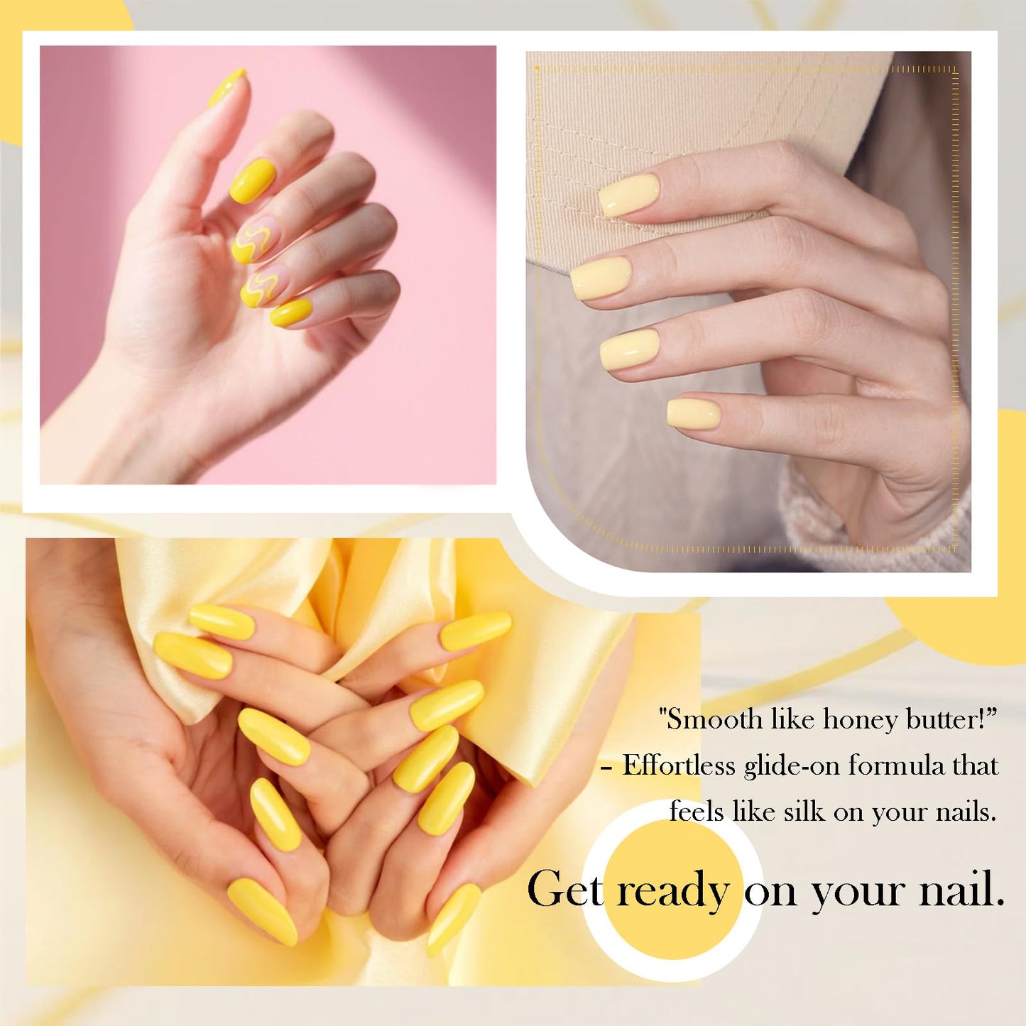 CAMILA Neon Yellow Gel Nail Polish Set – 6x15ml, Soak Off UV/LED, High Pigment