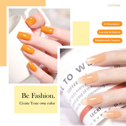 CAMILA Neon Yellow Gel Nail Polish Set – 6x15ml, Soak Off UV/LED, High Pigment
