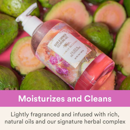 Camille Beckman Guava Blossom Hand & Shower Cleansing Gel – Gentle Moisturizing Body Wash, Fresh Tropical Scent, 13 fl oz