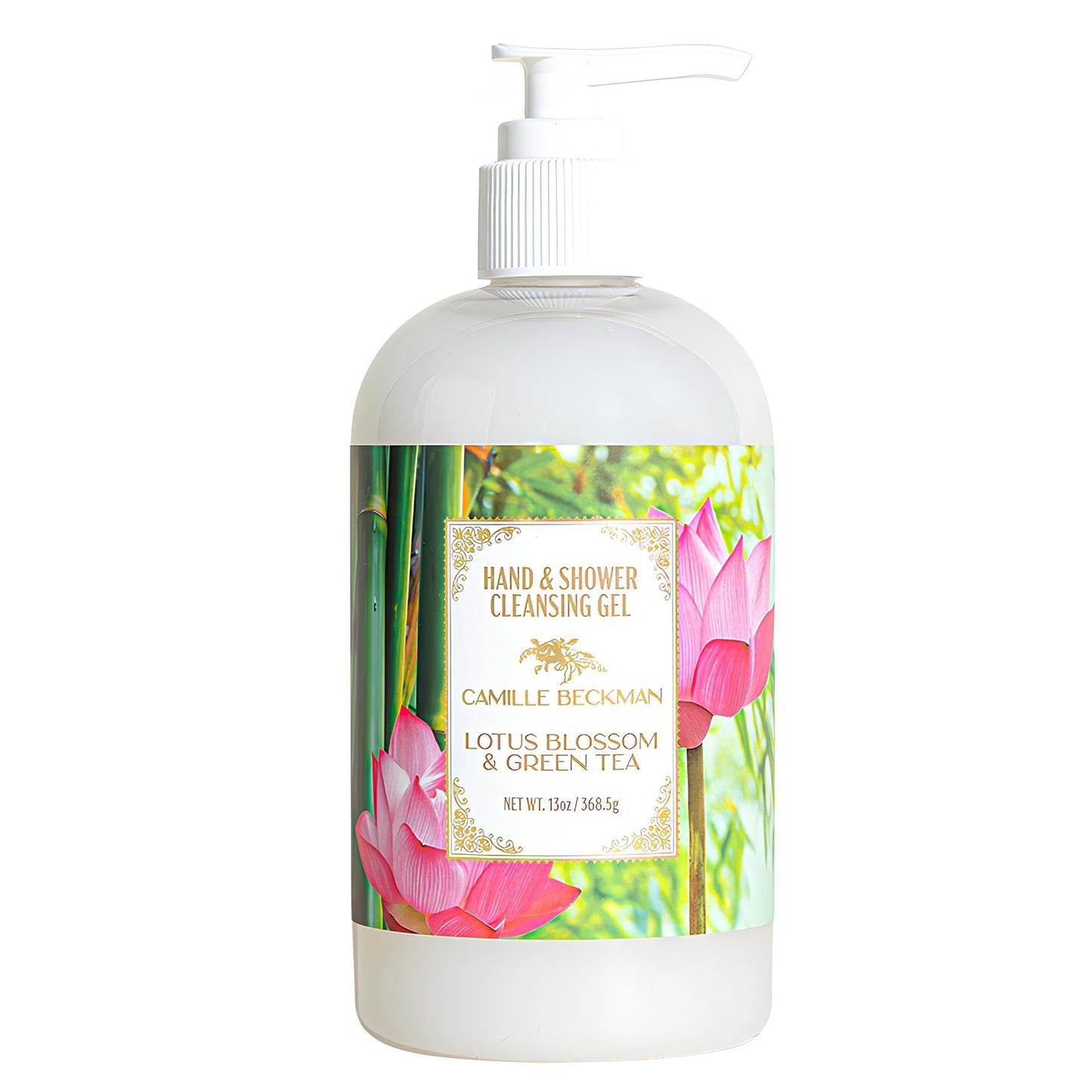 Camille Beckman Hand & Shower Cleansing Gel – Lotus Blossom & Green Tea, 13 oz