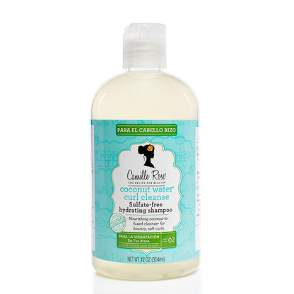 Camille Rose Shampoo Coconut Water Curl Cleanse – Lightweight Moisturizing for Soft, Bouncy Curls (12 Fl Oz)