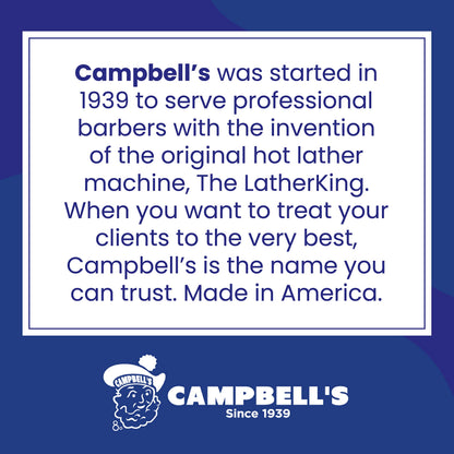 Campbell's Liquid Shave Cream 8 oz for Barbers — Thick Lather for LatherKing Machines