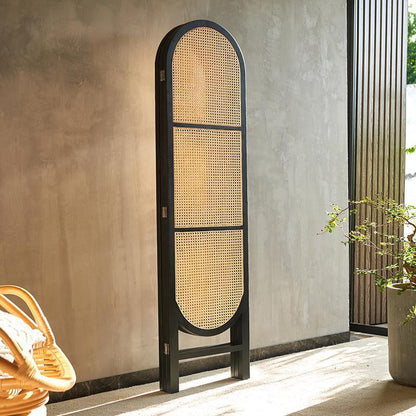 Cane Rattan Room Divider/ Screen, Oak