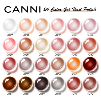 CANNI 30Pcs Jelly Gel Nail Polish Set – 9ml Nude to Red Shades for French Manicure