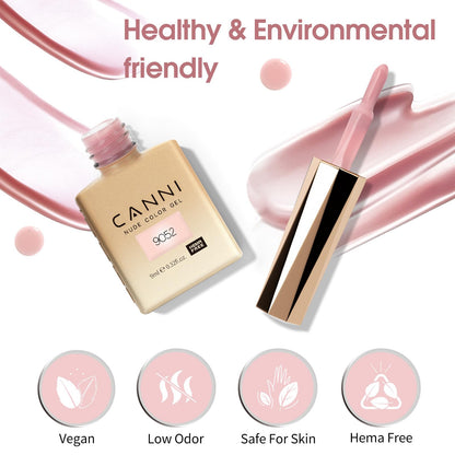 CANNI 30Pcs Jelly Gel Nail Polish Set – 9ml Nude to Red Shades for French Manicure