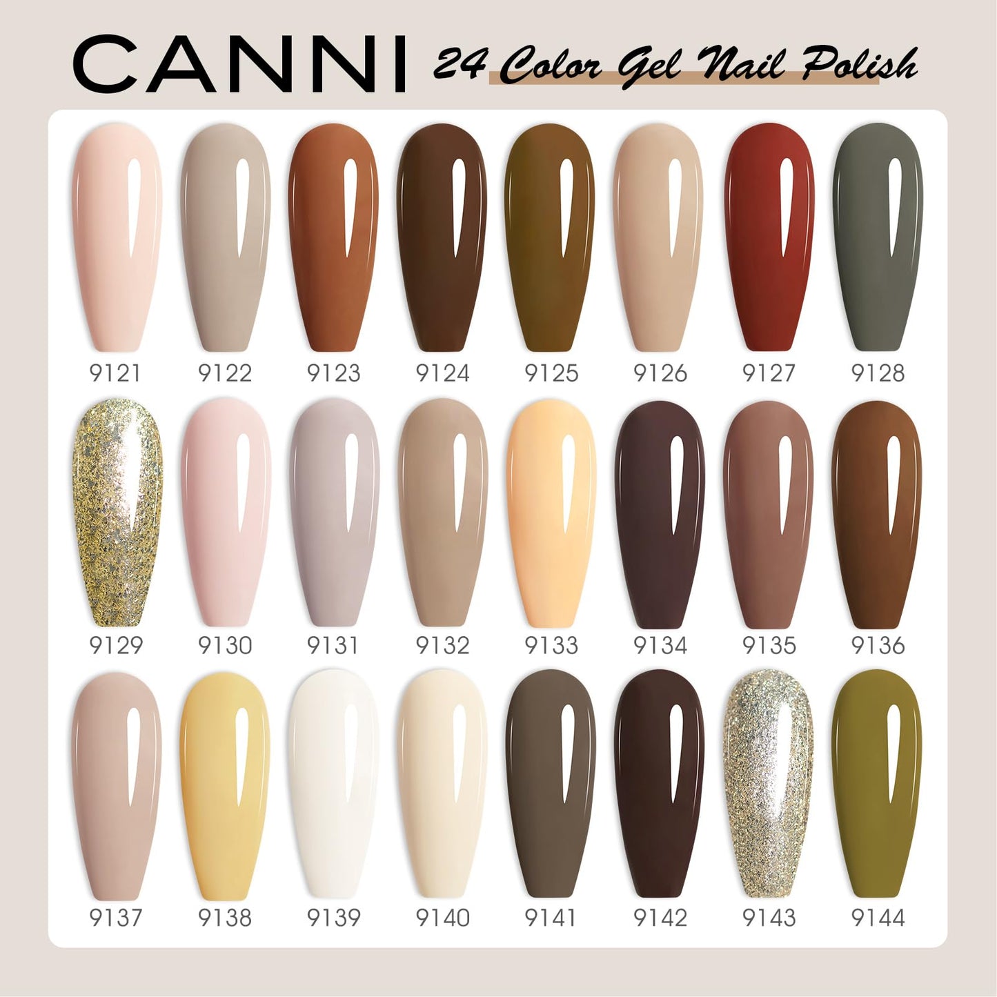 CANNI 30Pcs 9ml Hema-Free Gel Nail Polish Set – Soak-Off LED Kit for Home Manicure