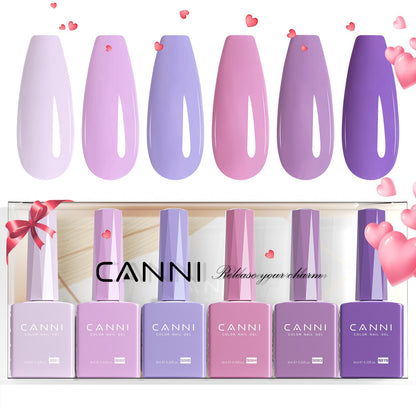 CANNI 6 Colors 9ml Hema-Free Gel Nail Polish Set | Easy DIY Home Manicure