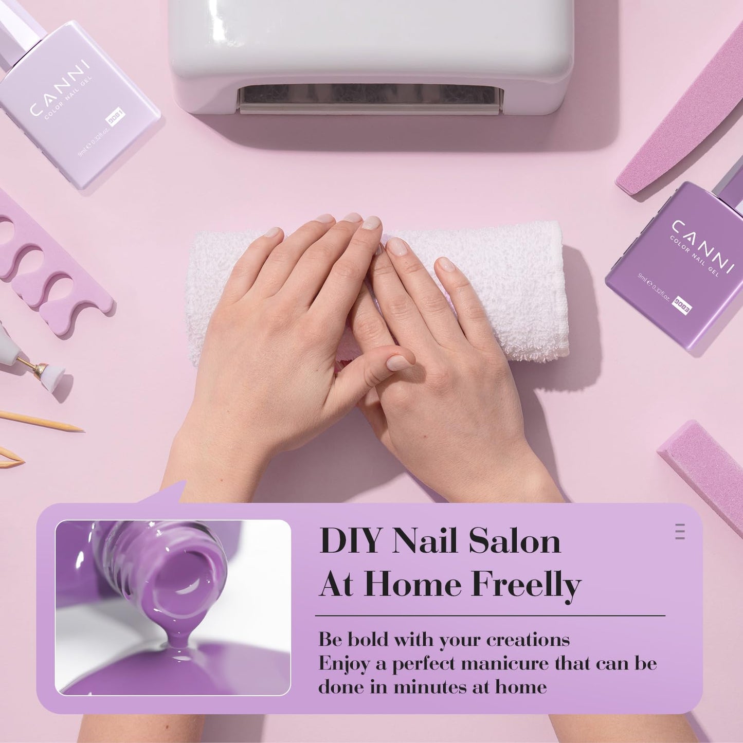 CANNI 6 Colors 9ml Hema-Free Gel Nail Polish Set | Easy DIY Home Manicure