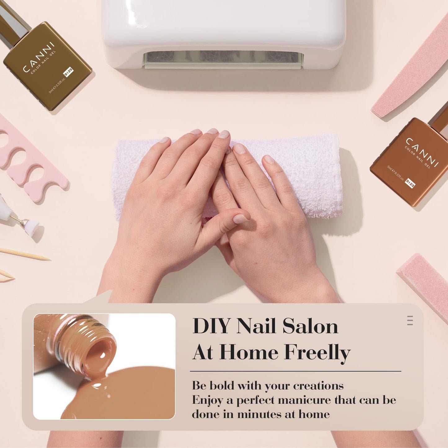 CANNI 6Pcs 9ml HEMA-Free Nude Brown Fall Gel Nail Polish Set – DIY at Home & Gift Ready