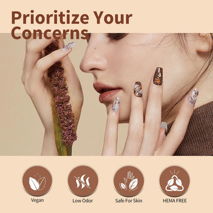 CANNI 6Pcs 9ml HEMA-Free Nude Brown Fall Gel Nail Polish Set – DIY at Home & Gift Ready