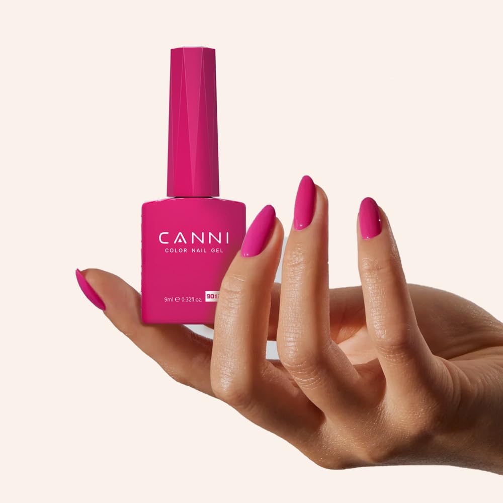 CANNI 9ml Hema-Free Gel Nail Polish Set (6-Pcs) White Black Burgundy Red Purple Nude | Soak-Off LED Gel Manicure Kit for Home