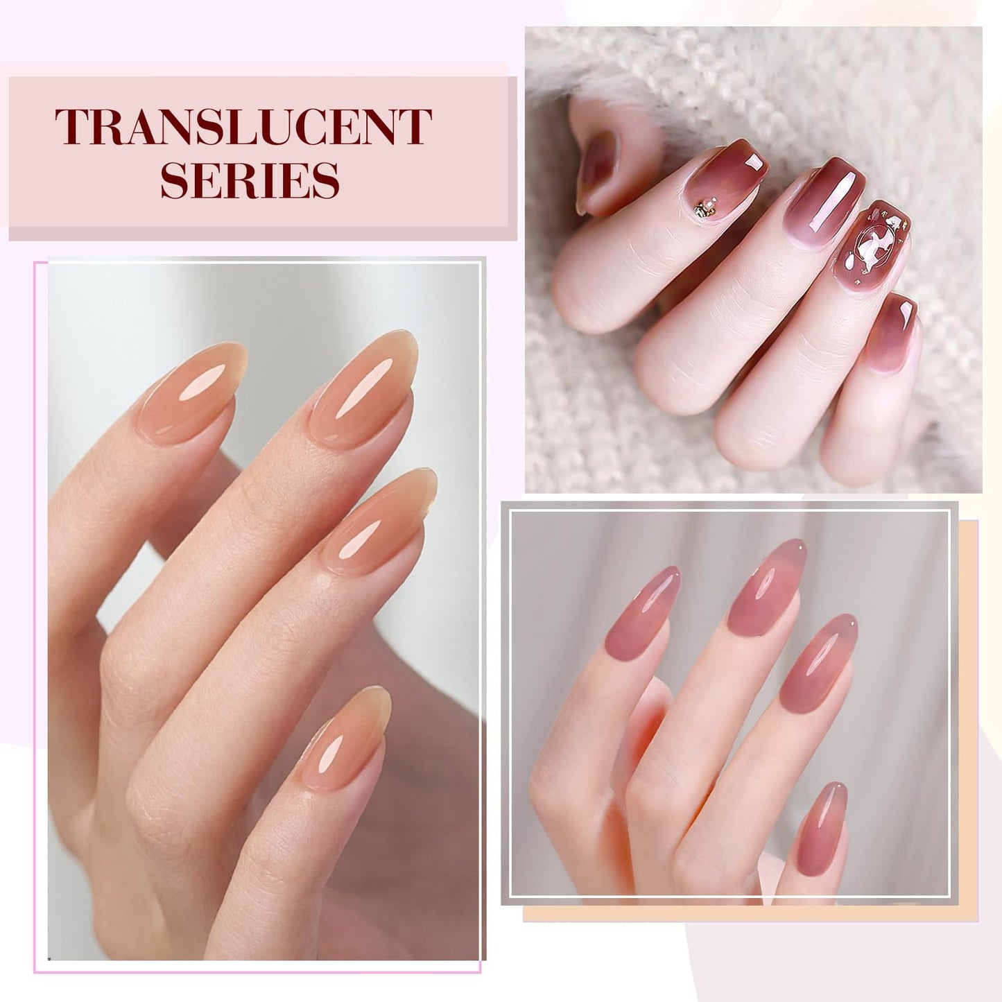 CANNI Brown Jelly Gel Nail Polish Set – 6 Translucent Coffee & Mocha Shades (9ML) | Soak-Off UV/LED