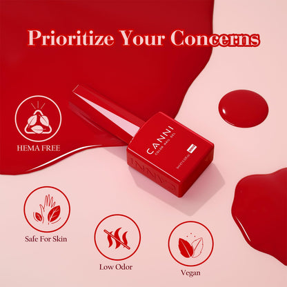 CANNI Gel Nail Polish Set – 6 Classic Colors (9ml) | HEMA-Free, Low Odor, UV/LED Cure