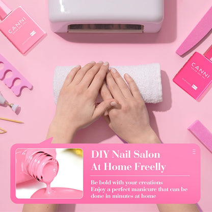 CANNI 6 Colors 9ml Hema-Free Pink Gel Nail Polish Set | Soak Off LED Kit