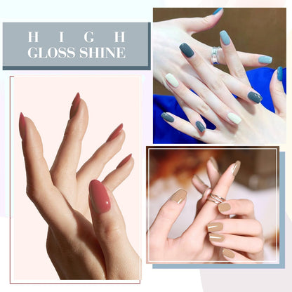 CANNI 6 Colors 9 ml Hema-Free Gel Nail Polish Set – Fall Brown Nude Blue Shades for DIY At-Home Manicures