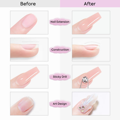 CANNI Builder Gel for Nails – Milky White Hard Gel for Extensions & Overlays