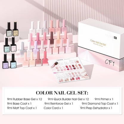 CANNI CF1 Gel Nail Polish Set - 30 Pcs, 9ml, Soak-Off, HEMA-Free for Home Manicures