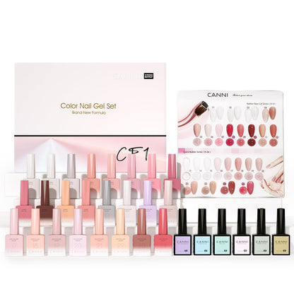 CANNI CF1 Gel Nail Polish Set - 30 Pcs, 9ml, Soak-Off, HEMA-Free for Home Manicures