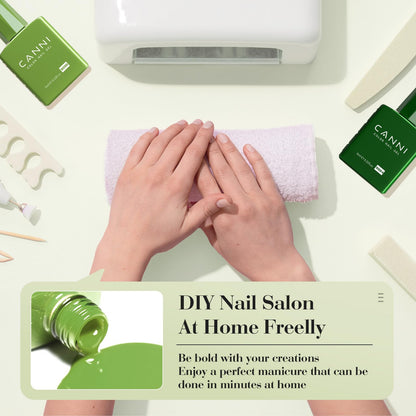 CANNI 6Pcs Emerald Green Gel Nail Polish Set – HEMA-Free, 9ml Each | Forest & Olive Shades