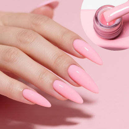 CANNI Rubber Base Gel Nail Polish Set – 6x9ml Transparent Pink Rubber Base for Nails | Soak-Off LED Manicure Kit