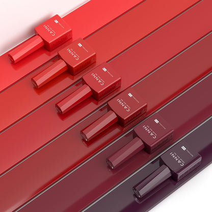 CANNI Red Gel Nail Polish Set – 6 Colors, 9ml | Soak-Off UV/LED Gel Kit