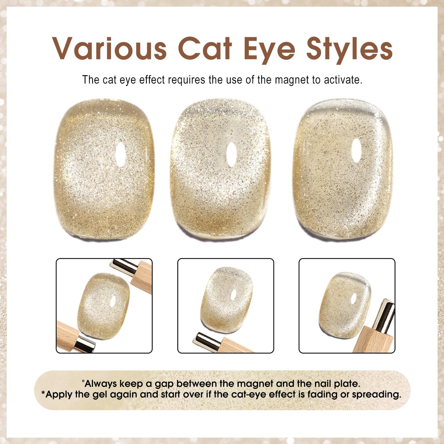 CANNI 8 Pcs 9ml Cat Eye Gel Nail Polish Set – Magnetic Shimmer Colors for DIY Salon Manicures