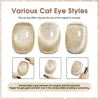 CANNI 8 Pcs 9ml Cat Eye Gel Nail Polish Set – Magnetic Shimmer Colors for DIY Salon Manicures