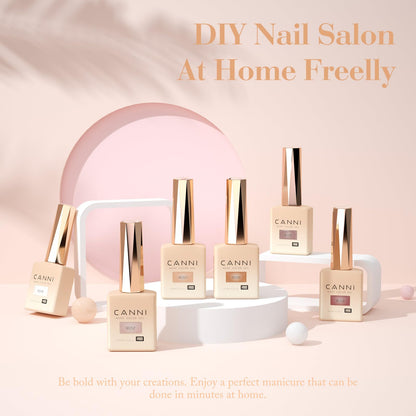 CANNI Jelly Gel Nail Polish Set – 6 Colors, 9ML, Soak Off UV/LED for French Manicure