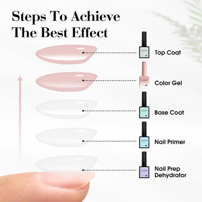 CANNI Jelly Gel Nail Polish Set — 6 Neutral Colors, 9ml Each