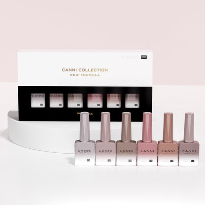 CANNI Jelly Nude Gel Nail Polish Set – 6×9ml Neutral Jelly Pink Gel Colors