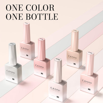 CANNI Jelly Nude Pink Gel Nail Polish Set – 6x9ml Soak-Off LED Gel Kit, Neutral Milky Shades