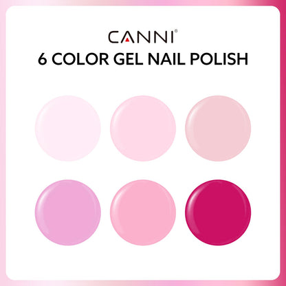 CANNI 9ml Hema-Free Gel Nail Polish Set – 6Pcs Light Pink Kit