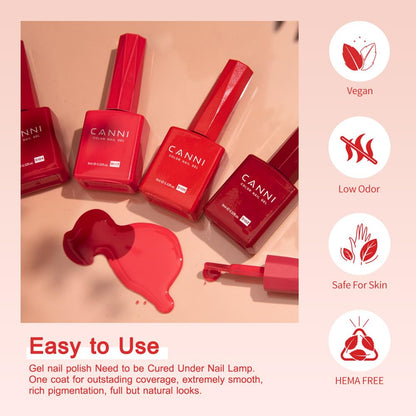 CANNI 30Pcs 9ml HEMA-free Gel Nail Polish Set – Soak-Off LED Home Manicure Kit