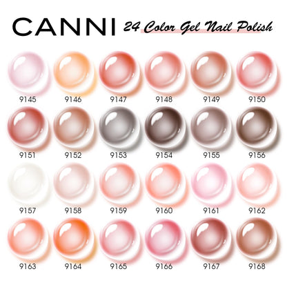 CANNI Jelly Gel Nail Polish Set – 30 Colors (9ml) for French Manicure | Soak Off UV/LED Kit