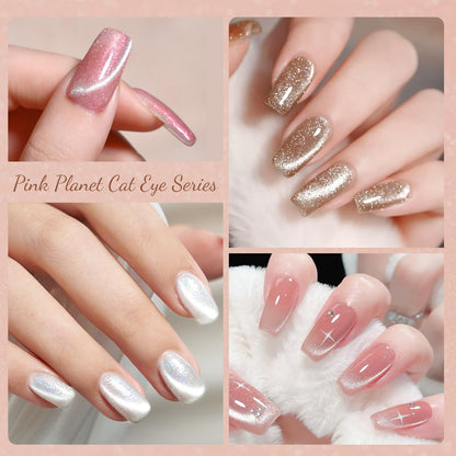 CANNI 8-Piece Cat Eye Gel Nail Polish Set – 9ml Magnetic Shimmer Colors
